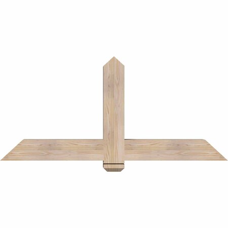 Ekena Millwork Eugene Smooth Timber Gable Bracket, Douglas Fir, 60"W x 27"H x 5 1/2"D x 5 1/2"F, 11/12 Pitch GBW060X27X0606EUG00SDF